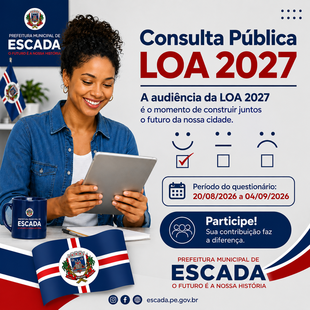 📢 Prefeitura de Escada abre Consulta Pública para elaboração da LOA 2027.